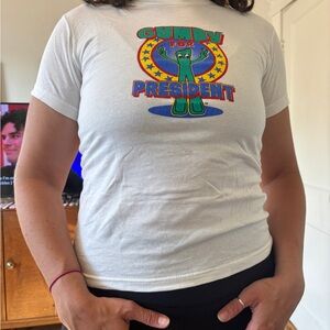 Delta White and Green Short Sleeve Tee